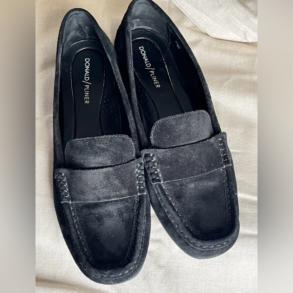 Donald J. Pliner Black Suede Loafers for Women size 9